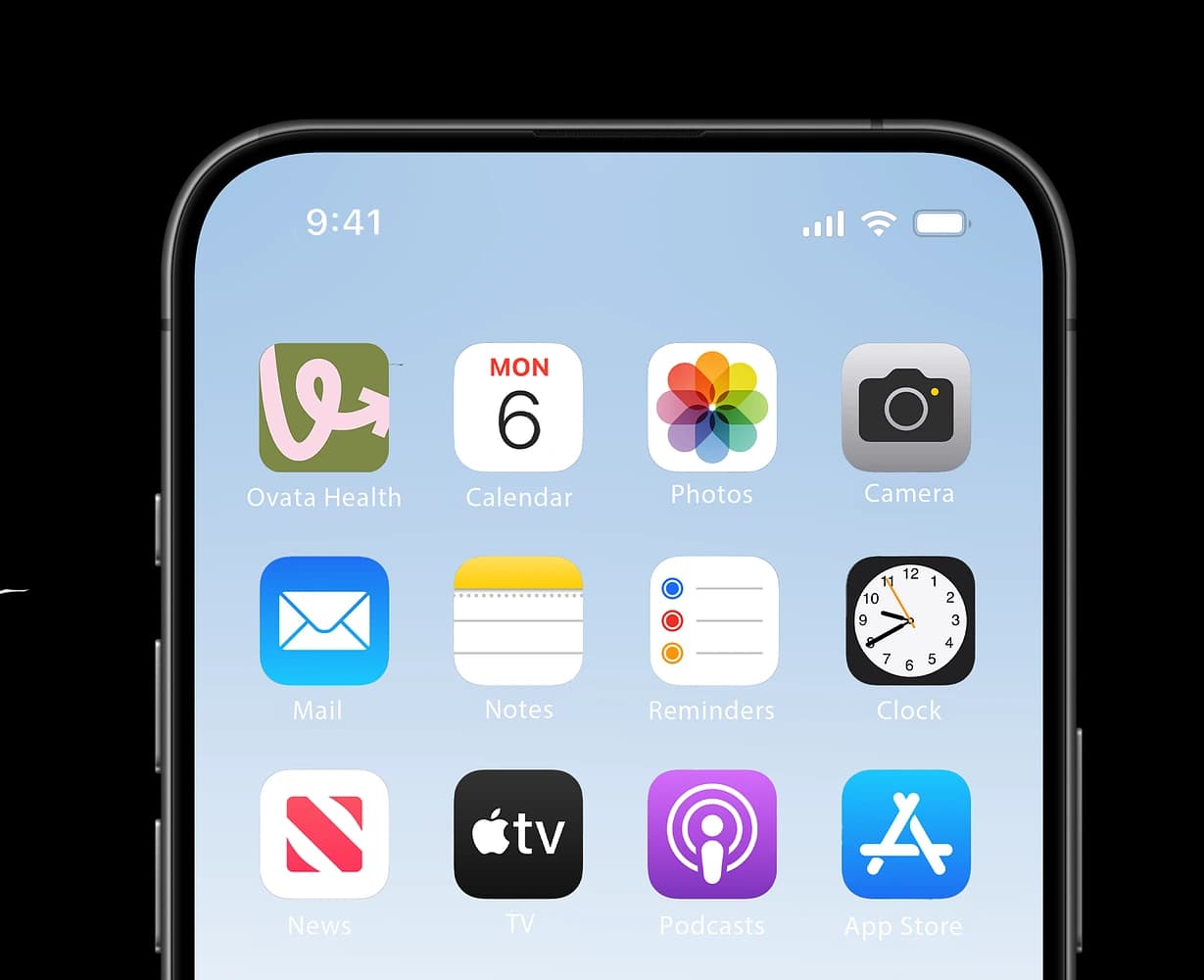 The Ovata Health app on an iPhone home screen